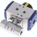 Pneumat. Messing-Kugelhahn, G 1/4", doppeltwirkend
