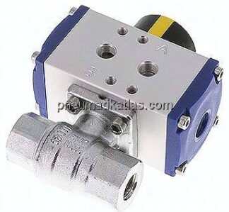 Pneumat. Messing-Kugelhahn, G 1/4", doppeltwirkend