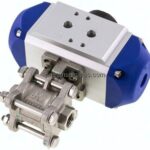 Pneumat. Edelstahl-Kugelhahn, G 1/4", Feder-öffnend