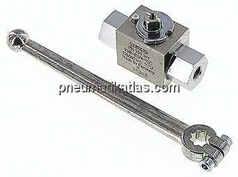 Hochdruck-Kugelhahn, Stahl, G 1/8", 0 - 500bar