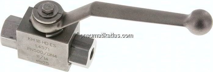 Hochdruck-Kugelhahn, Edelstahl, G 1/8", -0,999 bis 500bar