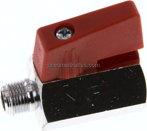 Messing-Minikugelhahn G 1/8" Innengewinde / Außengewinde, PN 16