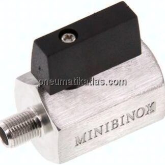 Edelstahl-Minikugelhahn G 1/8" Innengewinde / Außengewinde, PN 25