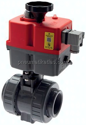 Elektr. PVC-Kugelhahn, Rp 1/2", Innengewinde, EPDM-Dichtung