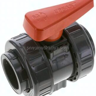 Kugelhahn, PVC-U / FKM, Rp 2" (Industrieausführung)