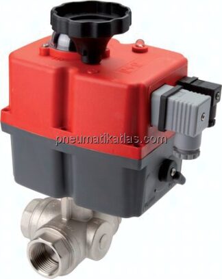 Elektr. 3-Wege-Kugelhahn (L), G 1/4", 24 bis 240 V (AC/DC)