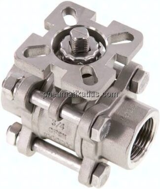 Edelstahl-Kugelhahn, Direktmontageflansch G 3/4", PN 63