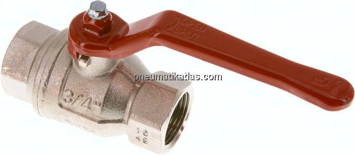 Messing-Kugelhahn, Rp 3/4", -0,9 bis 40 bar, voller Durchgang