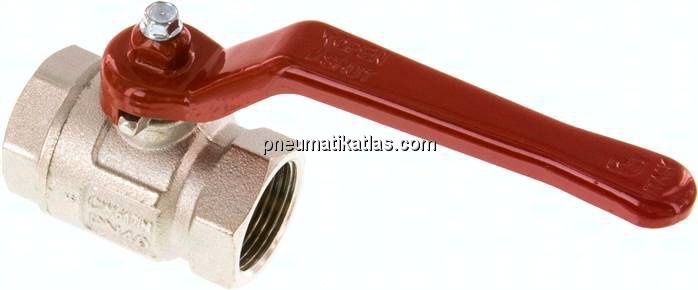 Messing-Kugelhahn, kurz, G 3/4", -0,9 bis 40 bar, voller Durchgang