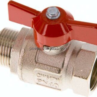 Messing-Kugelhahn, kurz, G 3/4" (AG/IG), -0,9 bis 40bar