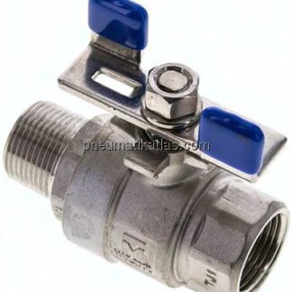 Edelstahl-Kugelhahn, leicht, R 3/4" / Rp 3/4", 0 - 63bar