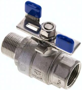 Edelstahl-Kugelhahn, leicht, R 3/4" / Rp 3/4", 0 - 63bar