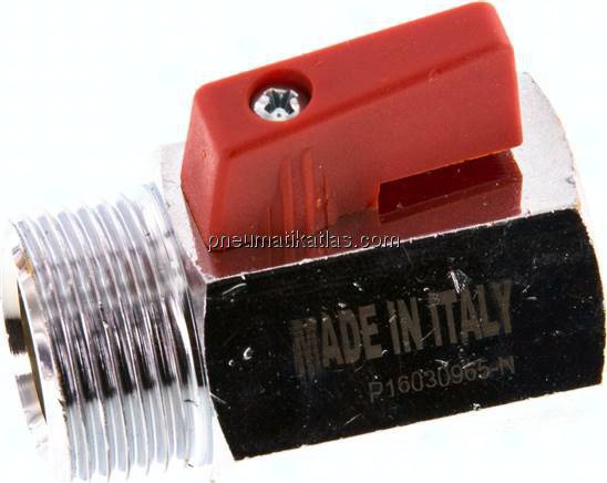 Messing-Minikugelhahn G 3/4" Innengewinde / Außengewinde, PN 16