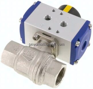 Pneumat. Messing-Kugelhahn, G 3/4", doppeltwirkend, FKM-Dichtung