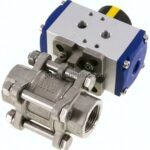 Pneumat. Edelstahl-Kugelhahn, G 3/4", doppeltwirkend