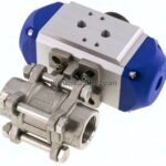 Pneumat. Edelstahl-Kugelhahn, G 3/4", Feder-öffnend