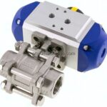 Pneumat. Edelstahl-Kugelhahn, G 3/4", Feder-schließend