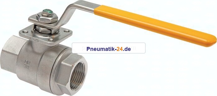 Edelstahl-Kugelhahn, Rp 2", -0,9 bis 20bar, für Sauerstoff (Industrie)