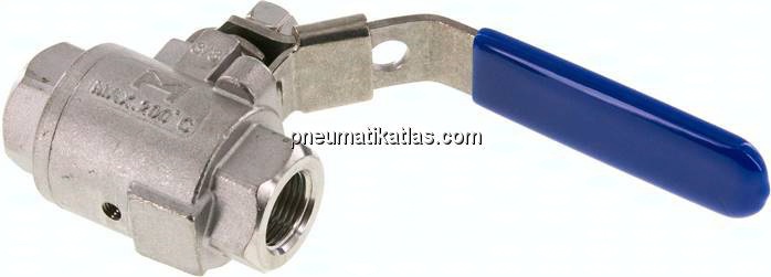 Edelstahl-Kugelhahn m. Entlüftungsbohrung G 3/8", PN 16