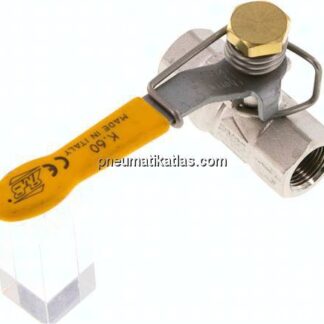 Messing-Kugelhahn, G 3/8", -0,98 bis 65bar, federschließend