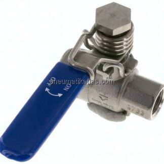 Edelstahl-Kugelhahn, Rp 3/8", -0,9 bis 63bar, federschließend