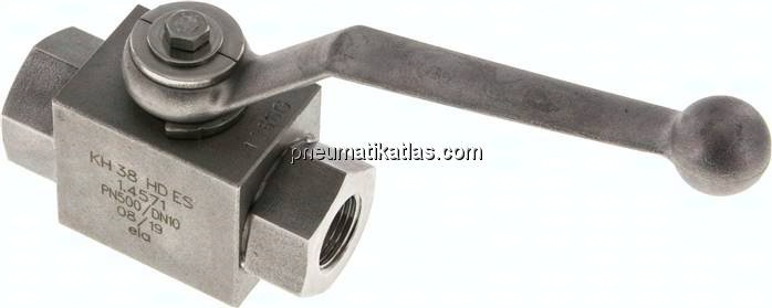 Hochdruck-Kugelhahn, Edelstahl, G 3/8", -0,999 bis 500bar