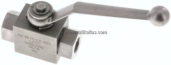 Hochdruck-Kugelhahn, Edelstahl, G 3/8", -0,999 bis 500bar