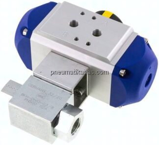 Pneumat. Hochdruck-Kugelhahn, doppeltwirkend, G 3/8", Stahl verzinkt