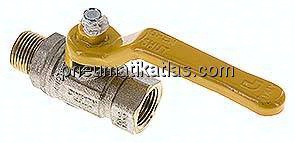 Messing-Kugelhahn, DVGW, R 3/8" / Rp 3/8", -0,9 bis 50bar