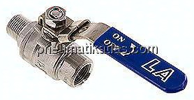 Edelstahl-Kugelhahn, leicht, R 3/8" / Rp 3/8", 0 - 63bar