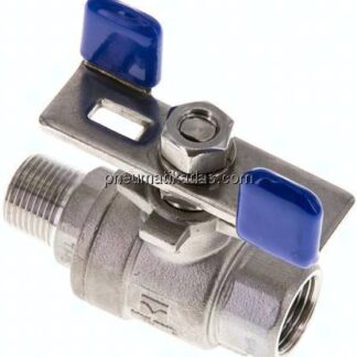 Edelstahl-Kugelhahn, leicht, R 3/8" / Rp 3/8", 0 - 63bar