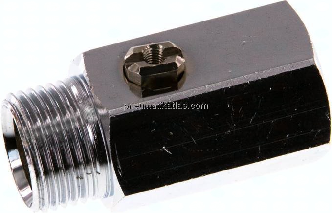 Messing-Minikugelhahn G 3/8" Innengewinde / Außengewinde, PN 16