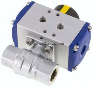 Pneumat. Messing-Kugelhahn, G 3/8", doppeltwirkend