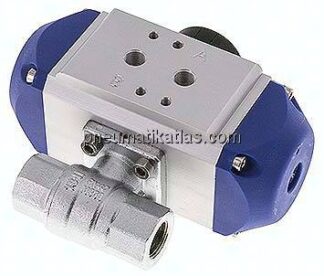 Pneumat. Messing-Kugelhahn, G 3/8", Feder-öffnend