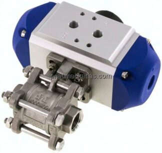 Pneumat. Edelstahl-Kugelhahn, G 3/8", Feder-öffnend