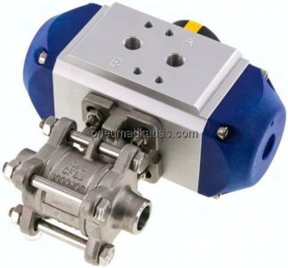 Pneumat. Edelstahl-Kugelhahn, 17,2mm, Feder-schließend