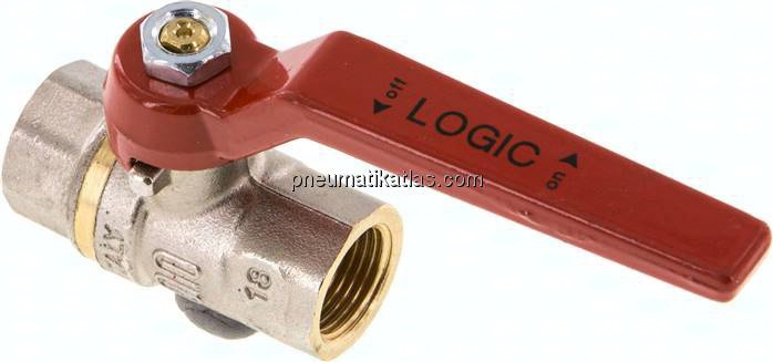 Messing-Kugelhahn, Rp 3/8", -0,9 bis 80 bar, silikonfrei gefertigt