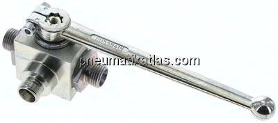 Hochdruck-3-Wege Kugelhahn, T-Bohrung, 10 L (M16x1,5), 0 - 315bar