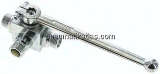 Hochdruck-3-Wege Kugelhahn, T-Bohrung, 10 S (M18x1,5), 0 - 500bar