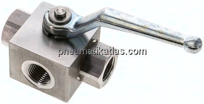 ES-Hochdruck-3-Wege Kugelhahn, L-Bohrung, G 1/2", 0 - 400bar