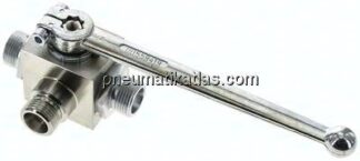 Hochdruck-3-Wege Kugelhahn, L-Bohrung, 12 S (M20x1,5), 0 - 500bar