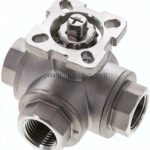 3-Wege-Kugelhahn, Direktmontageflansch G 1/2", T-Bohrung