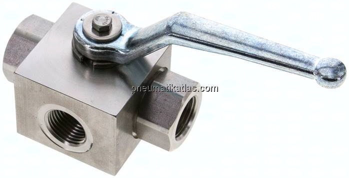 ES-Hochdruck-3-Wege Kugelhahn, T-Bohrung, G 1/2", 0 - 400bar