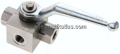 ES-Hochdruck-3-Wege Kugelhahn, L-Bohrung, G 1/4", 0 - 400bar