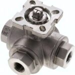 3-Wege-Kugelhahn, Direktmontageflansch G 1/4", T-Bohrung