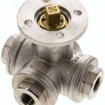 3-Wege-Kugelhahn, Direktmontageflansch G 1/4", T-Bohrung
