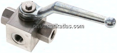 ES-Hochdruck-3-Wege Kugelhahn, T-Bohrung, G 1/4", 0 - 400bar