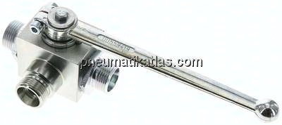 Hochdruck-3-Wege Kugelhahn, L-Bohrung, 15 L (M22x1,5), 0 - 315bar