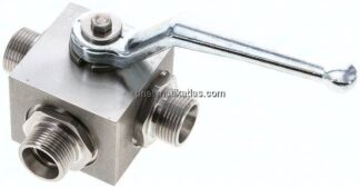 ES-Hochdruck-3-Wege Kugelhahn, L-Bohrung, 15 L (M22x1,5), 0 - 315bar