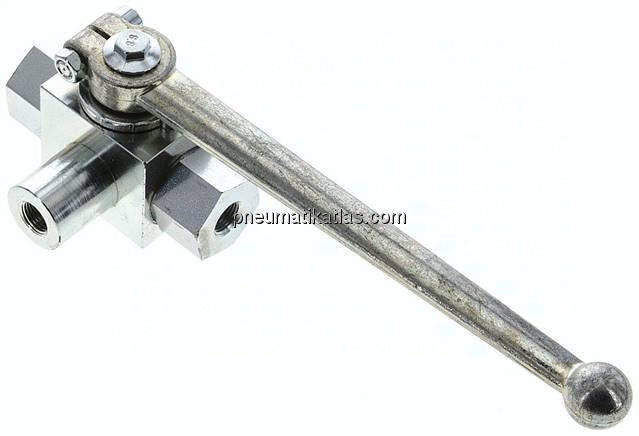 Hochdruck-3-Wege Kugelhahn, L-Bohrung, G 1/8", 0 - 500bar